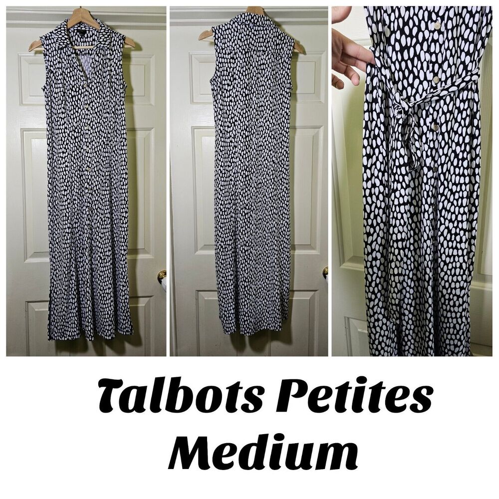 Talbots Black and White Maxi Dress